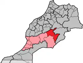 Localisation de Province de Tinghir اقليم تنغير