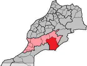 Localisation de Province de Zagora اقليم زاكورة