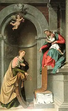 Vierge à l'Enfant et sainte Catherine, église d'Almenno San Bartolomeo (1578).