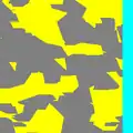 Érosion linéaire de taille 20 pixels sur BP et masque érodé (cyan)