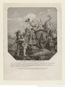 Mort heroïque du jeune Barra dédiée aux jeunes Français (1794). Gravure de Philibert-Louis Debucourt.