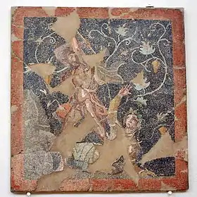 Mosaïque représentant le roi Lycurgue de Thrace tuant Ambrosia (IIe siècle av. J.-C.)