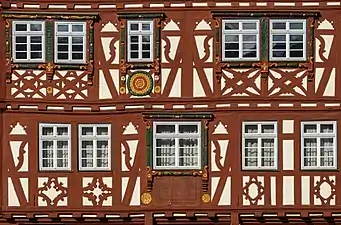 La façade de la Maison Palm à Mosbach. Novembre 2016.