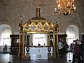 La chambre en croix du palais du Patriarche : le poële servant à la confection des saintes huiles.