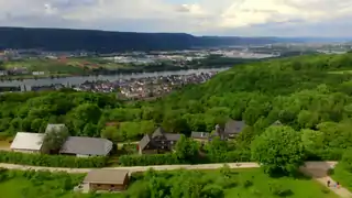 La Moselle à Konz vue de l'écomusée Roscheider-Hof.