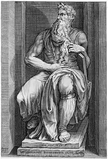 Moïse de Michel-Ange, gravé par Jacob Matham.