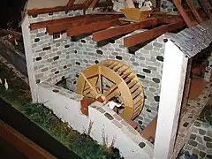 Maquette de la roue à aubes du moulin.