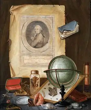 Autoportrait en trompe-l'œil avec coquillages et objets scientifiques, Sainte-Ménehould, musée d'art et d'histoire.