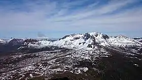 Vue du mont Ossa depuis le mont Pelion Est.