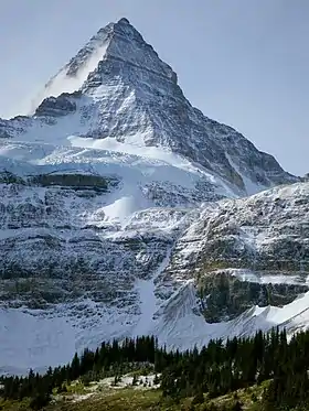 Le mont Assiniboine vu du lac Magog