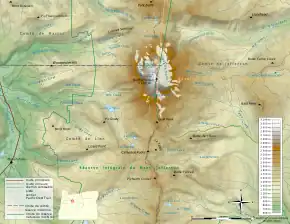 Carte topographique du mont Jefferson.