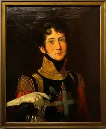 Portrait d'un mousquetaire du roi en 1815.