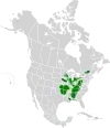 Aire de répartition du Chevalier de rivière