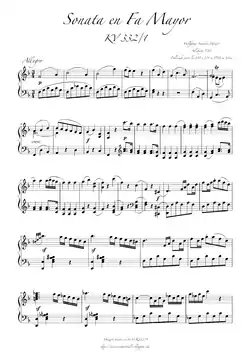 Image illustrative de l’article Sonate pour piano no 12 de Mozart