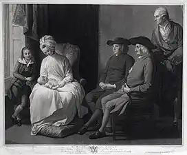 Georg Siegmund Facius, Mr. West and Family (gravure de 1779, National Portrait Gallery, Londres).