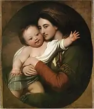 Benjamin West, Mrs Benjamin West and son Raphael (tableau de c. 1767, Musée d'Art de Denver).