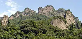 Vue du mont Myōgi en été.