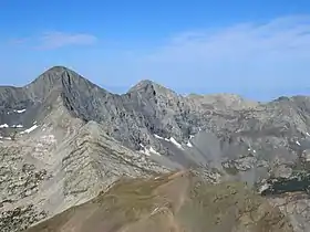 Le pic Blanca, à gauche, et la pointe Ellingwood, au centre.