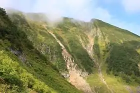 Vue du mont Kamuiekuuchikaushi depuis le mont Pyramide.