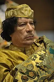 Mouammar Kadhafi,président libyen,photographié en 2009.