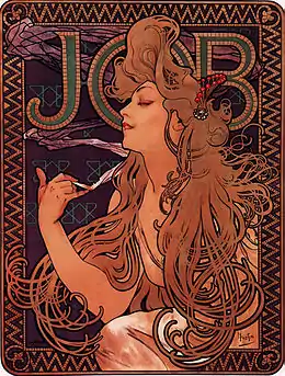 Alfons Mucha, La Femme blonde, Calendrier JOB (1897).