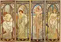 allégories des parties de la journée par Alfons Mucha