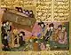 Le chant funèbre aux funérailles d'Iskandar. Shahname, 1556, Institut d'Orientalisme