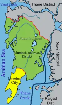 Carte de Bombay ou Mumbay