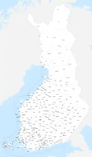 Carte des communes de Finlande en 2020.