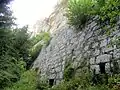 Mur de soutènement de la rampe d'accès au passage de la Grotte des Echelles