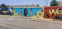 Mur du Patrimoine : fresque présentant le portrait de Angélique Kidjo chanteuse internationale