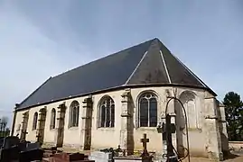 Mur sud de l'église Saint-Martin.