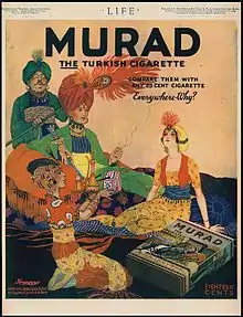 Publicité pour les cigarettes Murad (en) par Rea Irvin, 1918