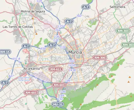 Carte des mégalithes en Murcie