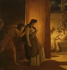 Clytemnestre hésitant avant de frapper Agamemnon endormi (1817),Paris, musée du Louvre.