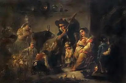 Famille de Paysans dans un intérieur, Jacques Gamelin, avant 1803