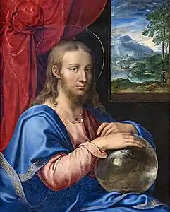 Le Christ sauveur du monde  tempera sur bois Musée Ingres-Bourdelle Montauban .