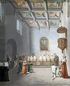 Joseph Roques, L'Intérieur de la chapelle de l'Inquisition (1822).