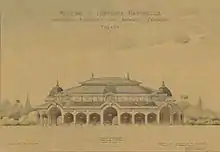 Muséum national d'histoire naturelle, Nouveau bâtiment des animaux féroces. Élévation, par Blavette, 1902. (Archives nationales (France).