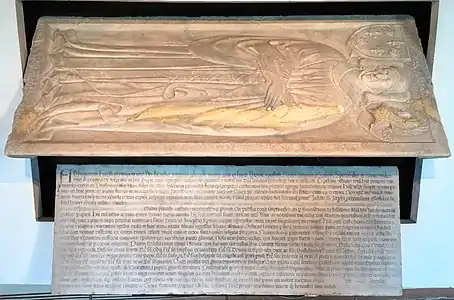 Jacopino da Tradate, pierre tombale d'Ardengo Folperti, vers 1430.