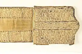 Boucle de ceinture, décor à motifs guerrier