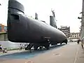 Le sous-marin vu de l'avant