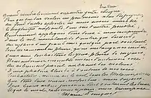 Poème manuscrit de Dauguet.