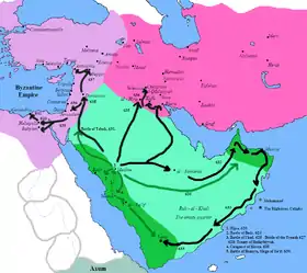 Expansion de l'islam en 620-630.