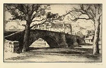 Musselburgh Bridge, Edinburgh, 1913, eau-forte