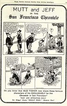 planche annonçant le comic strip de Mutt and Jeff