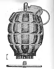 disque circulaire surmonté d'une grenade.