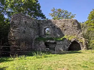 Ruines du château de Návarov.