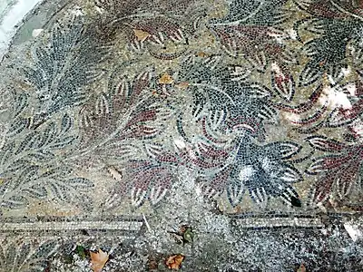 Mosaïque d'une villa gallo-romaine (authentique), Nérac, parc de la Garenne.