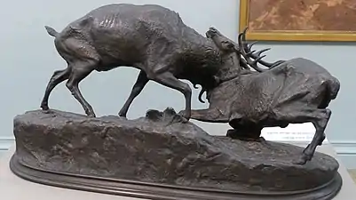 Combat de deux cerfs, musée des beaux-arts de Nîmes.